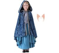 YOGLY Niñas Cosplay Elfo Arwen Disfraz para Halloween Fiesta Vestido y Capa