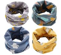 Yogopro 4 Piezas Bufanda Bebé Niños Niñas Pañuelo Cuello Bufanda de Algodón Infantil Calentador de Cuello Otoño Invierno Multipropósito a Prueba de Viento Cálido