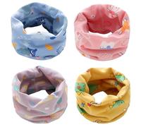 Yogopro 4 Piezas Bufandas de Lazo para Niños Bufanda de Lazo Bufanda para el Cuello Niños y Niñas de Tubo de Algodón Calentador de Cuello Bufandas Multifuncional para Invierno Primavera Otoño
