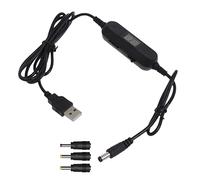 YOGOTEU - Cable de voltaje ajustable USB de 5 V a 1,5 V, 3 V, 4,5 V, 6 V, 7,5 V, 9 V, 12 V, 2,5 mm, 3,5 mm, 4,0 mm, 5,5 mm, con LED Dislpay para juegos de juguete, convertidor de voltaje