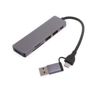 YOGOTEU Hub USB C de aleación de aluminio tipo C/USB a USB lector de tarjetas adaptador velocidad USB Splitter Dongle Cable Convertidor Conector Velocidad Transferencia de Datos Hub