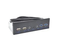 YOGOTEU Hub USB C panel frontal 2 puertos USB3.0 + 2 puertos USB 3.1 TypeC 19 pines conectores para 5,25" ROM Bay Desktop ROM Drive Bay