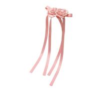 YOGOTEU Pinza para el pelo para fiestas, cinta larga, lazos para el pelo, flor, lazo, pinza de pelo estilo coreano, clip para el pelo para mujer, soporte para trenzas