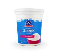 Yogur Griego Auténtico Natural 0% Grasa - 1 kg - Alto en Proteínas (10g/100g) - Sin Azúcares Añadidos y Textura Cremosa - Olympus - Formato Familiar Saludable - NEXU