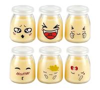 Yogurt Jars With Lids - 6Pcs 150ml Glass Airtight Reusable Containers | Small Glass Yogurt Cups for Breakfast, Snack, Pudding, Parfait, Dessert, Chia, Oatmeal, Honey