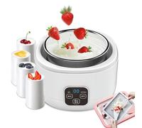 Yogurt Maker, máquina automática de queso digital con control de temperatura y temporizador, acero inoxidable 304, incluye tarros y bandejas de helado