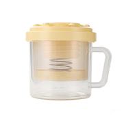 Yogurt Maker Strainer Washable Homemade Yogurt Maker Soy Milk Cheese Whey Separator Filter with Lid for Home Kitchen 16x16cm (Yellow)