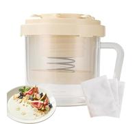 Yogurt Maker, Yogurt Strainer, Multi Functional Straining Kit with Lid, Easy to Clean Components, Juice Preparation Tool for Kitchen Use, White 1,5 l, 6,5 x 6,3 x 6,61 pulgadas