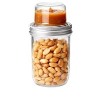 Yogurt Parfait Cups - Double Layer Glass Container, Leakproof Breakfast Jar | 9x16.2cm Airtight Food Storage Cup, Transparent Snack Holder for Lunch Dessert Meal Prep Overnight Oats Cereal Fruit Nut H