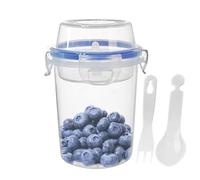 Yogurt Parfait Cups With Lids - Leak Proof Overnight Oats Storage Jars, Meal Prep Containers Cereal Fruit Snacks, Portable Breakfast Cups, Reusable Yogurt Dessert Jars With Spoon Fork Included