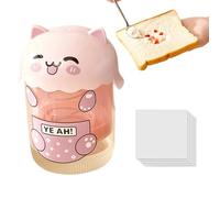 Yogurt Strainer, Cat Shaped Food Sieve with Dustproof Lid, Multi-Functional Kitchen Strainer for Baking, Cheese Making, Coffee, Milk, Tea, Juicing, Cooking, Cute Cooking Gadget Gift
