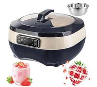 Yogurtera automática, máquina de fermentación inteligente de 5 l/8 l con revestimiento de acero inoxidable y pantalla LCD, control de temperatura y tiempo ajustable, for yogur griego/pan(Blue,8L)