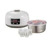 Yogurtera Casera Ajustable 5 Tarros Vidrio 90-113°F(European regulations) | Control temperatura 90-113°F, precisión ±2°F, hasta 36h, tarros vidrio reutilizables, yogurt espeso