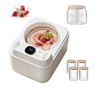 Yogurtera Con 4 Tarros De Cristal - Fermentador Digital Con 8 Programas, Tiempo Y Temperatura Ajustables, Calentamiento Ptc Para Yogur Y Natto Probióticos Caseros
