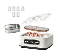 Yogurtera con 6 recipientes de cristal de 180 ml, máquina de yogur de 1,6 l con temperatura y temporizador, 20 W, 4 programas preestablecidos, apagado automático, pantalla LCD, yogurt maker para yogur