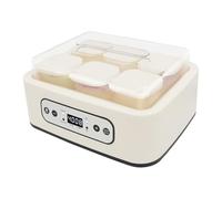 Yogurtera digital automática de 1,5 l con 6 vasos, yogurtera con temporizador y control de temperatura, yogurtera para yogur griego, queso, natto, vino de arroz