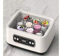 Yogurtera Eléctrica Con 9 Tarros con Temporizador, Termostato Ajustable, Maquina Para Hacer Yogur Casero, Yogurtera para Yogur, Queso Fresco y Queso Crema, 1.6L,Square-with9Cups