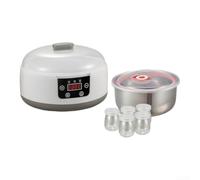 Yogurtera Multifunción Natto Vino Arroz 5 Tarros(European regulations) | Control para temp 90-113°F, tiempo hasta 36h, 5 tarros vidrio, sin BPA, yogurt espeso y cremoso