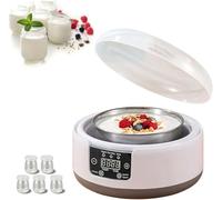 Yogurtera probiótica de 1200 ml, Control de Temperatura de 36 Horas, con 5 frascos de Vidrio, para Yogur Griego y Vegano casero White,1.2L