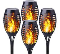 Yohencin Luces solares para jardín, efecto de llama, funciona con energía solar, iluminación parpadeante para jardín al aire libre, adorno de patio, camino, entrada (paquete de 4)