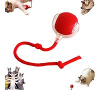 YOHFRFGX Chewie Ball, Chewie Viral Rolling Ball, Interactive Cat Ball Toy, Chewie Ball for Dogs, Chewie Smart Automatic Rolling Pet Ball, Automatic 360° Rotating Rolling Ball with USB Charging (Red)