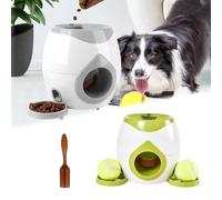 YOHFRFGX Dog Pro Automatic Ball Launcher, Tennis Ball Leaky Eater Reward Machine, tee Ball Machine Toys, Indoor/Outdoor Interactive Dog Toy, Suitable For Small, Medium and Large Dogs (Green)