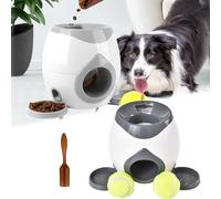 YOHFRFGX Dog Pro Automatic Ball Launcher, Tennis Ball Leaky Eater Reward Machine, tee Ball Machine Toys, Indoor/Outdoor Interactive Dog Toy, Suitable For Small, Medium and Large Dogs (Dark Grey)