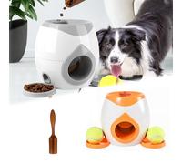 YOHFRFGX Dog Pro Automatic Ball Launcher, Tennis Ball Leaky Eater Reward Machine, tee Ball Machine Toys, Indoor/Outdoor Interactive Dog Toy, Suitable For Small, Medium and Large Dogs (Orange)