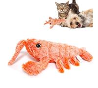 YOHFRFGX Furry Fellow Interactive Dog Toy, Floppy Lobster Interactive Dog Toy, Interactive Dog Toy, Low-Noise Jumping Lobster Interactive Toy, USB Charging Jumping Lobster Cat Toys (Orange)