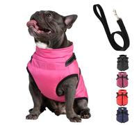 YOHFRFGX Furry King Dog Winter Coat, Furry Jacket for Dogs, Furry Dog Jacket with Harness, Pet Outdoor Jacket, Waterproof Windproof Dog Snow Jacket with Zipper, for Small Medium Large Dogs (5XL,Pink)
