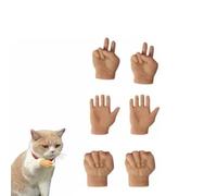 YOHFRFGX Mini Hands for Cats, Tiny Hands for Cats Fingers, Tiny Folded Hands for Cat Paws, Mini Crossed Hands for Cats, Stretchable TPR Hands Cat Toy (1pcs)