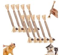 YOHFRFGX Nylatails Silvervine Dental Stick, Nyla Tails Cat Chew Stick, Nylatails Natural Silvervine Dental Sticks Cat Toys, Nylatails Silvervine Sticks Chew Toys for Teeth Cleaning (38cm/15in,10 pcs)
