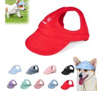 YOHFRFGX Outdoor Sun Protection Hood for Dogs, 2024 New Dog Outdoor Sun Protection Hat, Sun Hat for Dogs, Dog Hat, Puppy Sun Hat, Adjustable Strap (S,Red)