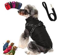 YOHFRFGX Pawbb Dog Jacket, Pawbb - Waterproof Winter Jacket with Built-in Harness, Furry King Dog Winter Coat with Harness, Dog Winter Jacket with Warness, for Small Medium Large Dog (M,Black)