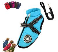 YOHFRFGX Pawbb Dog Jacket, Pawbb - Waterproof Winter Jacket with Built-in Harness, Furry King Dog Winter Coat with Harness, Dog Winter Jacket with Warness, for Small Medium Large Dog (M,Sky Blue)