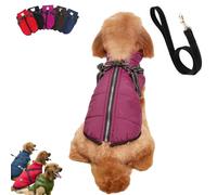 YOHFRFGX Pawbb Dog Jacket, Pawbb - Waterproof Winter Jacket with Built-in Harness, Furry King Dog Winter Coat with Harness, Dog Winter Jacket with Warness, for Small Medium Large Dog (M,Purple)