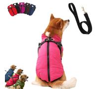YOHFRFGX Pawbb Dog Jacket, Pawbb - Waterproof Winter Jacket with Built-in Harness, Furry King Dog Winter Coat with Harness, Dog Winter Jacket with Warness, for Small Medium Large Dog (XL,Dark Pink)