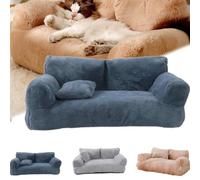 YOHFRFGX Revuera Pet Sofa, Plush Pet Sofa, Calming Pet Sofa, Washable Large Memory Foam, Fluffy Plush Pet Sofa, Dog Sofa Couch Bed for Large Small Dogs & Cats (M,Dark Gray)