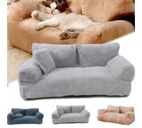 YOHFRFGX Revuera Pet Sofa, Plush Pet Sofa, Calming Pet Sofa, Washable Large Memory Foam, Fluffy Plush Pet Sofa, Dog Sofa Couch Bed for Large Small Dogs & Cats (2XL,Light Gray)