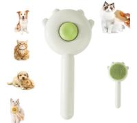 YOHFRFGX Self-Cleaning Grooming Brush, Paw Cat Brush with Release Button, Pet Floating Hair Massage Comb, Easy Removes Tangles Loose Hair for Short or Long Hair Cats Dogs (Green)