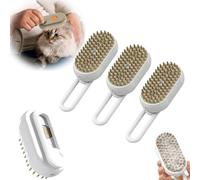 YOHFRFGX Spritz Defur Comb for Cats, Spritz Defur Comb, Celery Pets Steam Brush, 3 in 1 Water Cat Brush, Self Cleaning Steam Cat Brush, Grooming Brush for Removing Tangled and Loose Hair (3 pcs,Gray)