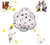 YOHFRFGX The Mellow Dog Calming Ball, Mellow Dog Calming Ball, Chewer Calming Ball Dog Toys, Durable Dog Chew Balls for Aggressive Chewers for Any Size Dog (Molecular Ball,White)