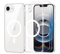 Yohii Funda para iPhone 16e, Compatible MagSafe con 2 Piezas Cristal Templado [Protección de Cámara] Carcasa Magnética Grado Militar Antigolpes Resistente Arañazos Serie Classic, Transparente