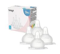 YOHKOH Natural Response - 4 tetinas de silicona Perfect Match, con flujo lento, aptas para recién nacidos a partir de 1 mes, sin BPA (9 m+, LL, 4 unidades)