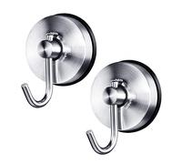YOHOM Colgador Ventosa Gancho con Ventosa Baño Fuerte Toallero Gancho de Acero Inoxidable Perchero Gancho para Pared Cocina Ducha Gancho de Succión Sin Taladro, Acabado Cepillado, Plata, 2 piezas