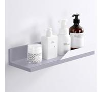 YOHOM Estante de baño Autoadhesivo, sin taladrar, Estante Flotante Ligero, Organizador para Pegar, de plástico, Montaje en Pared, estantería de Ducha con protección Blanca