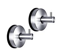 YOHOM - Gancho con ventosa para cuarto de baño, acero inoxidable, con ventosa, gancho para ducha, ganchos para pared, cocina, baño, dormitorio, 2 piezas