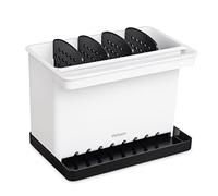 YOHOM Negro Soporte para Fregadero Estropajo de Cocina Recipiente Estropajos Organizador con Divisor 3 en 1 Soporte para Porta Esponja y Trapos de Cocina