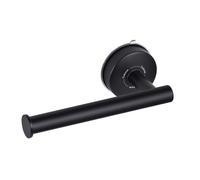 YOHOM Soporte de papel higiénico con ventosa sin taladro, montaje en pared, soporte de rollo de papel higiénico de acero inoxidable, resistente al agua, negro mate, 1 unidad