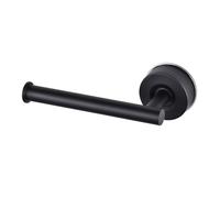 YOHOM Soporte de papel higiénico con ventosa sin taladro, soporte para pañuelos de baño con fuerte succión extraíble, soporte de pared de acero inoxidable para cocina, baño, negro mate, 1 unidad